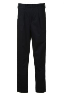 Mens Luxury Chinos Pleated Trousers Navy